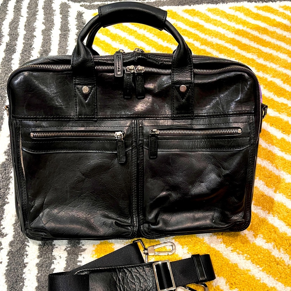 Danier/coach genuine leather briefcase